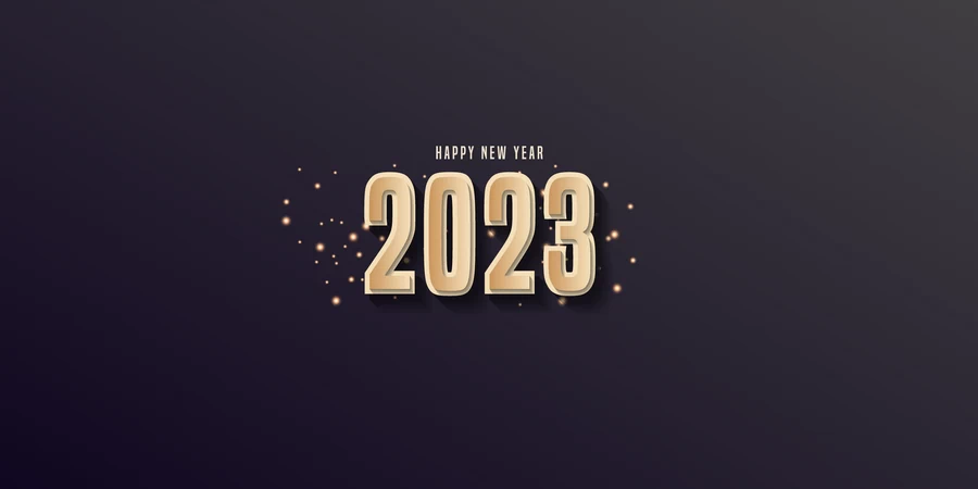 2023新年春节兔年数字字体特效插画背景海报AI矢量设计素材模板【006】